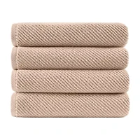 Madison Park Diagonal Ribbed 500gsm Cotton Zero Twist Quick Dry Bath Towel Set