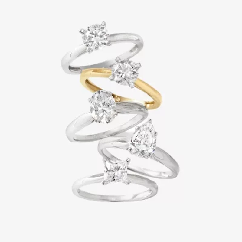 1 CT. Lab-Grown (G-H / SI1-SI2) Diamond Princess-cut Solitaire Engagement Ring 10K Gold