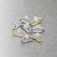 1 CT. Lab-Grown (G-H / SI1-SI2) Diamond Princess-cut Solitaire Engagement Ring 10K Gold