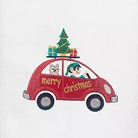 Linum Home Textiles Christmas Car 2-pc. Embellished Hand Towel