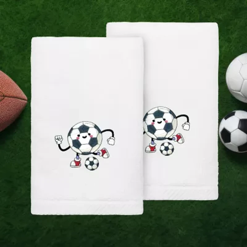 Linum Home Textiles Soccer Player 2-pc. Embellished Hand Towel