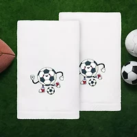 Linum Home Textiles Soccer Player 2-pc. Embellished Hand Towel