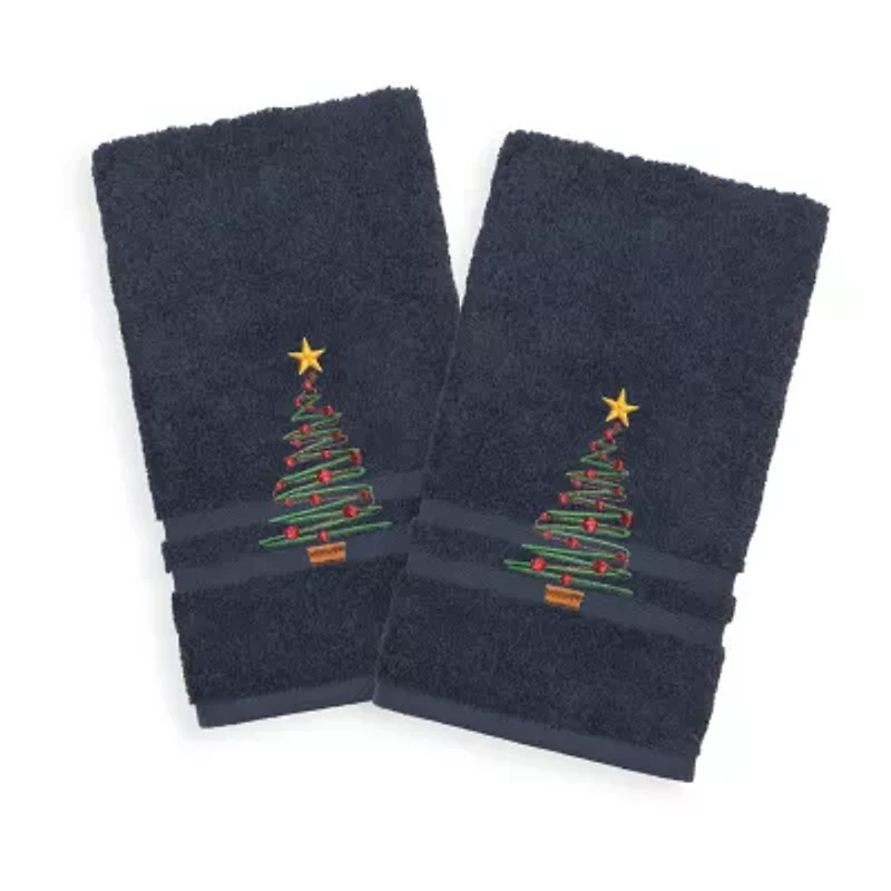 Linum Home Textiles Christmas 2-pc. Embellished Hand Towel