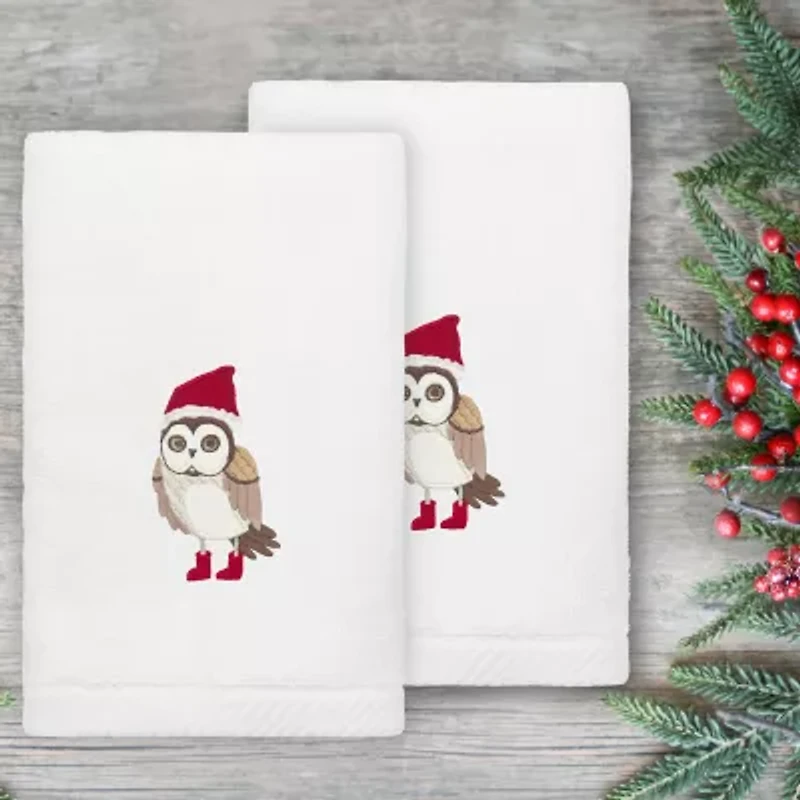 Linum Home Textiles Christmas 2-pc. Embellished Hand Towel