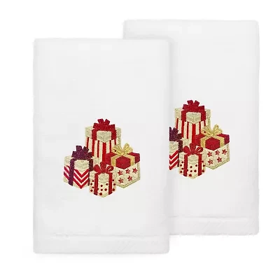 Linum Home Textiles Christmas Gifts 2-pc. Embellished Hand Towel