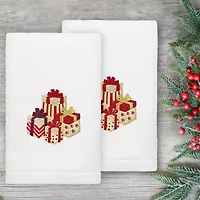 Linum Home Textiles Christmas Gifts 2-pc. Embellished Hand Towel