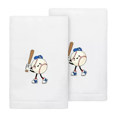 Linum Home Textiles Baseball Player 2-pc. Embellished Hand Towel