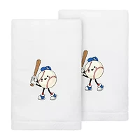 Linum Home Textiles Baseball Player 2-pc. Embellished Hand Towel