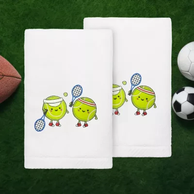 Linum Home Textiles Tennis Players 2-pc. Embellished Hand Towel