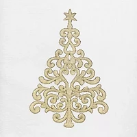 Linum Home Textiles Christmas Gold Tree 2-pc. Embellished Hand Towel