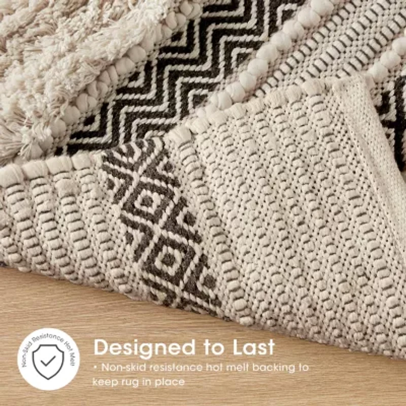 INK+IVY Asher Woven Texture Stripe Bath Rug