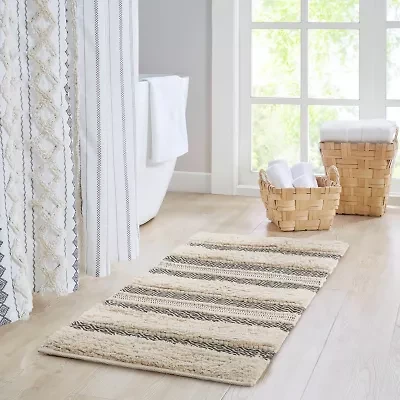 INK+IVY Asher Woven Texture Stripe Bath Rug