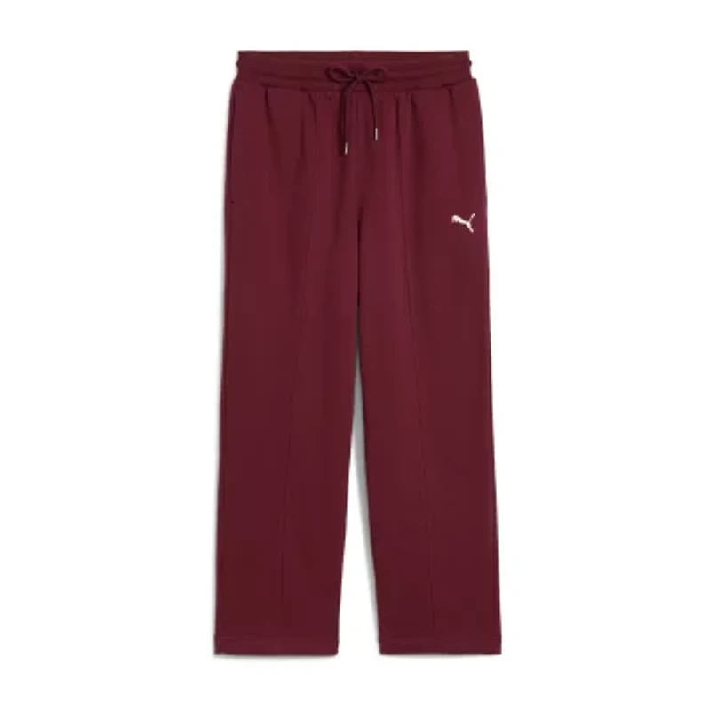 PUMA Mens Drawstring Waist Wide Leg Relaxed Fit Fleece Sweatpant