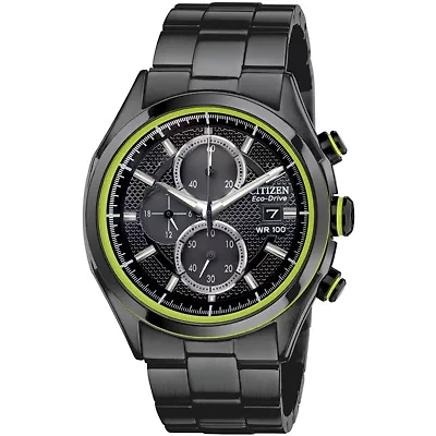 Drive from Citizen Mens Chronograph Black Stainless Steel Bracelet Watch Ca0435-51e