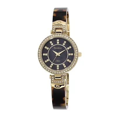 Armitron® Now® Womens Crystal-Accent Tortoise-Look Bangle Watch