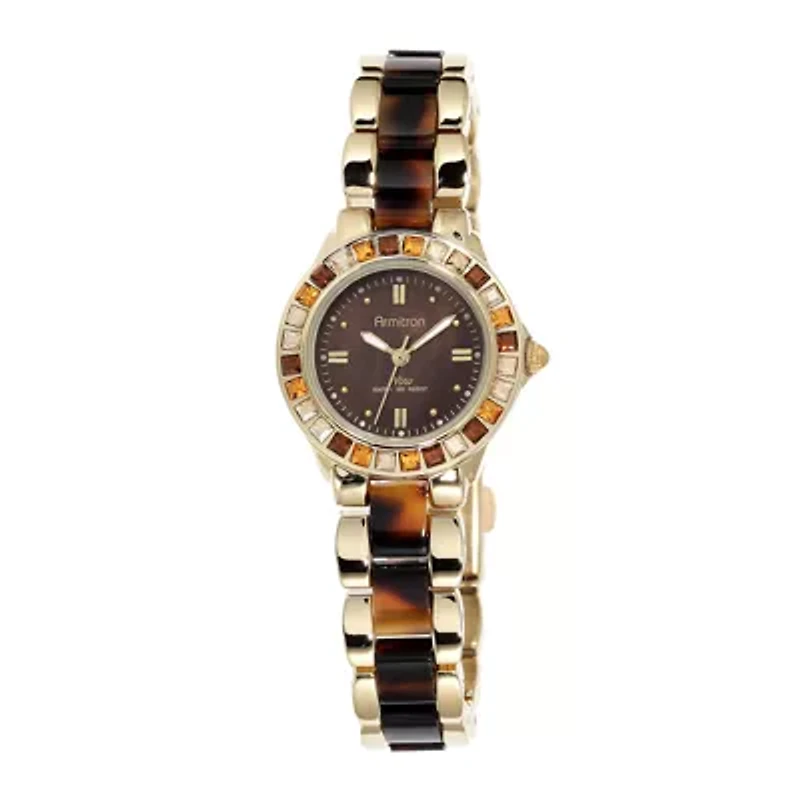 Armitron® Now® Womens Crystal-Accent Tortoise-Look Bracelet Watch