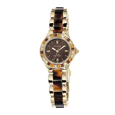 Armitron® Now® Womens Crystal-Accent Tortoise-Look Bracelet Watch