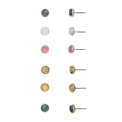 Mixit Womens Round Hypoallergenic 6 Pair Earring Set