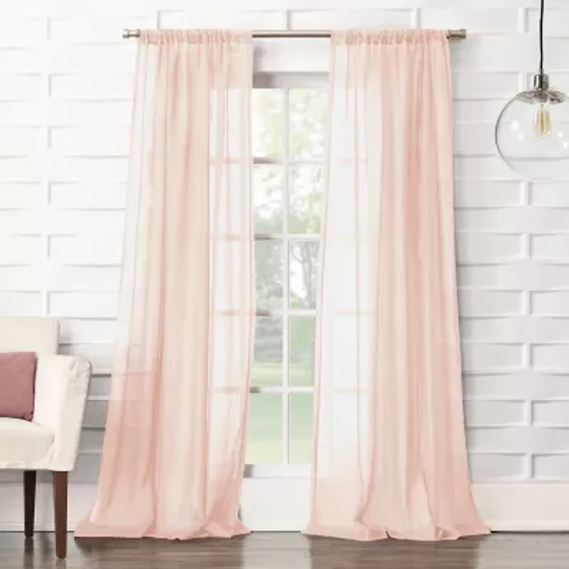Lichtenberg Lola Rod Pocket Sheer Single Curtain Panel
