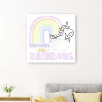 Lumaprints Pastel Rainbows V-Unicorns Giclee Canvas Art