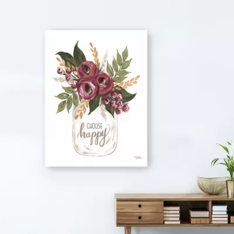 Lumaprints Choose Happy Flowers Giclee Canvas Art