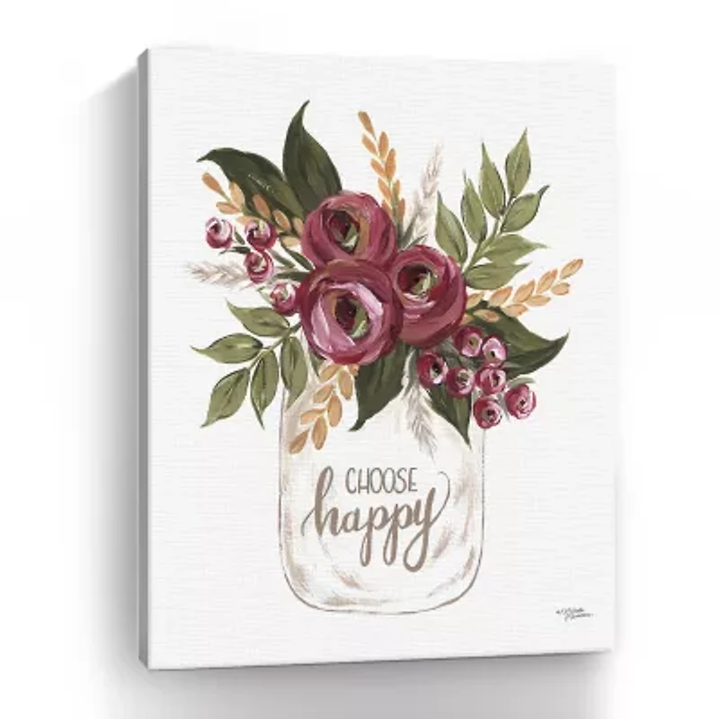 Lumaprints Choose Happy Flowers Giclee Canvas Art