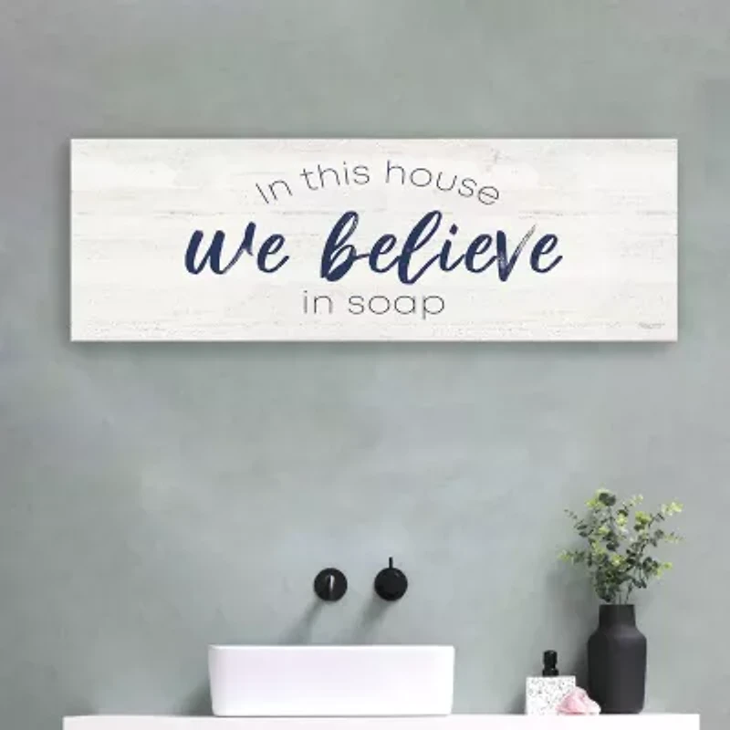 Lumaprints Bathroom Humor Panel V-Believe Giclee Canvas Art