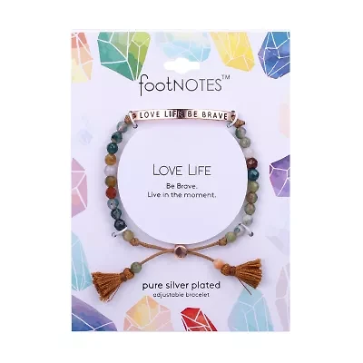Footnotes Rose Gold Plate Over Brass Womens Jasper Cord Bracelet