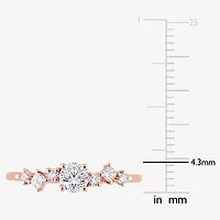 Womens 1/2 CT. T.W. Natural White Diamond 14K Rose Gold Round Engagement Ring