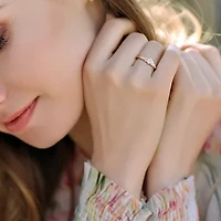 Womens 1/2 CT. T.W. Natural White Diamond 10K Gold Round Engagement Ring