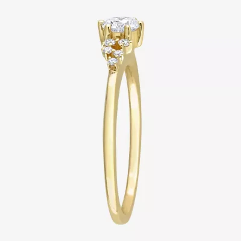Womens 1/2 CT. T.W. Natural White Diamond 10K Gold Round Engagement Ring