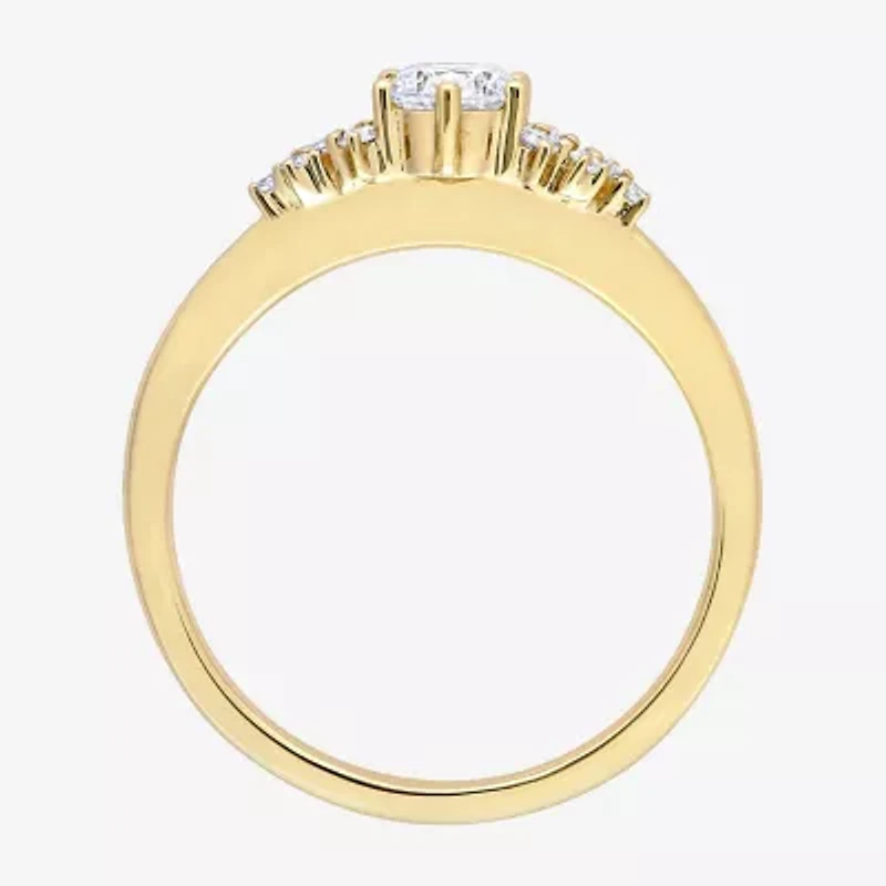 Womens 1/2 CT. T.W. Natural White Diamond 10K Gold Round Engagement Ring