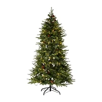 Glitzhome 6 Foot Pre-Lit Fir Christmas Tree