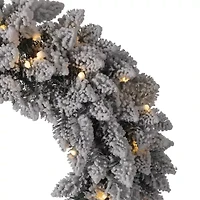 Glitzhome 24" Snow Flocked Indoor Christmas Wreath