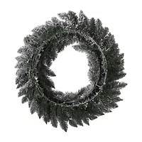 Glitzhome 24" Snow Flocked Indoor Christmas Wreath