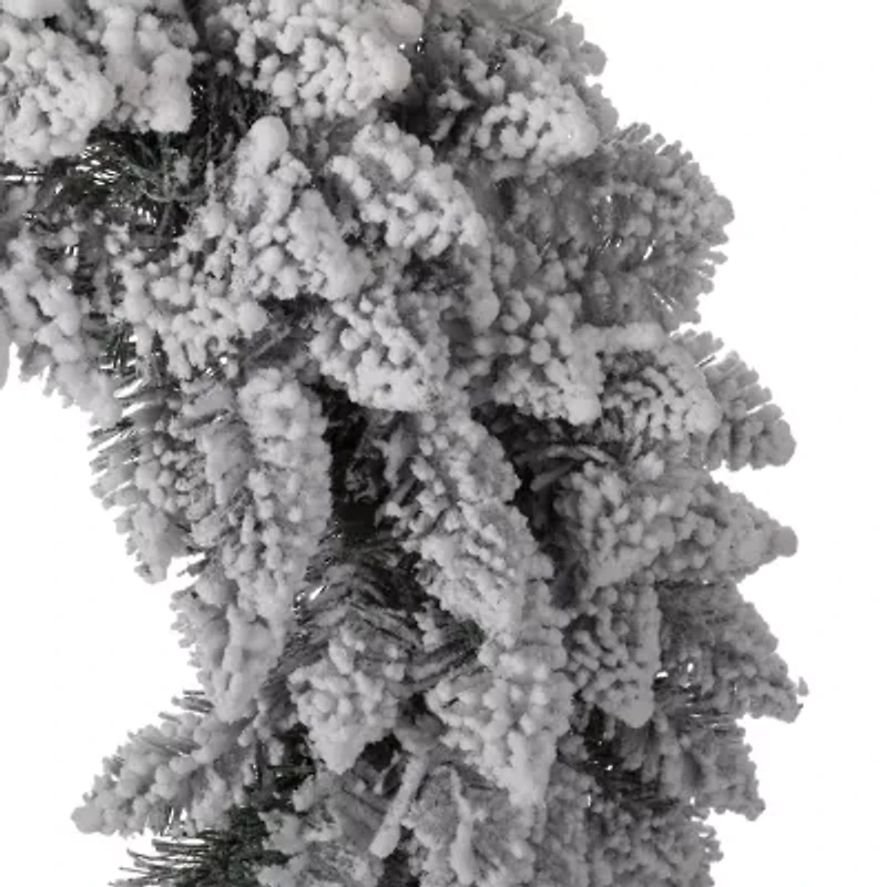 Glitzhome 24" Snow Flocked Indoor Christmas Wreath