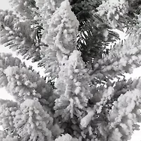 Glitzhome 9' Snow Flocked Pre-Lit Indoor Christmas Garland