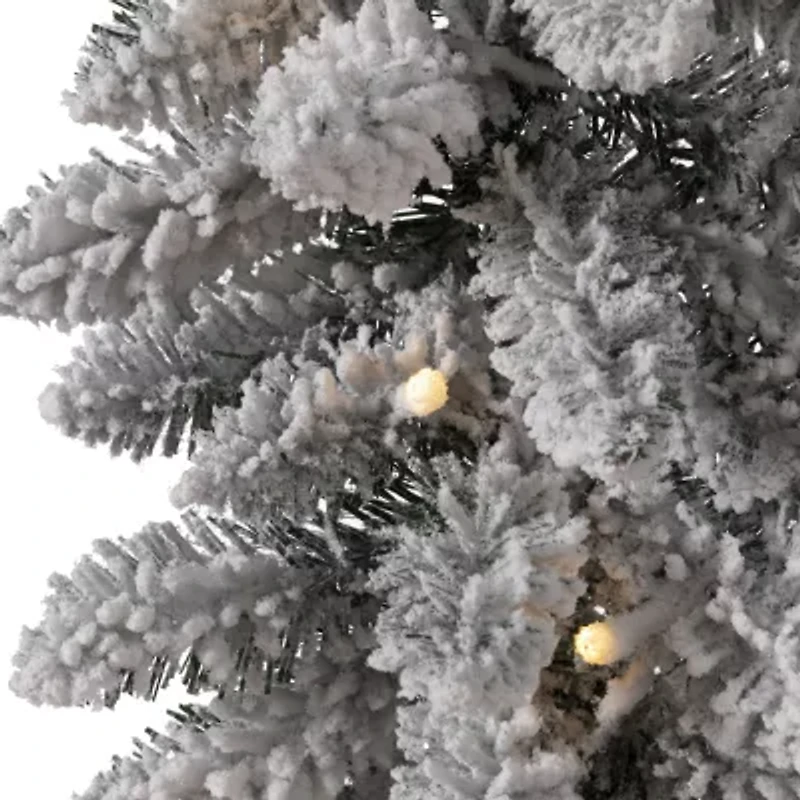 Glitzhome 9' Snow Flocked Pre-Lit Indoor Christmas Garland