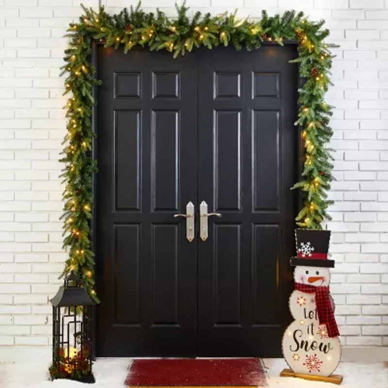 Glitzhome 2-Pack Pre-Lit Indoor Christmas Garland Set
