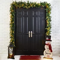 Glitzhome 2-Pack Pre-Lit Indoor Christmas Garland Set