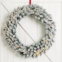 Glitzhome Oversized Snow Flocked Indoor Christmas Wreath