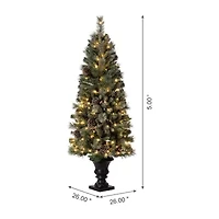 Glitzhome 5 Foot Pre-Lit Pine Christmas Tree