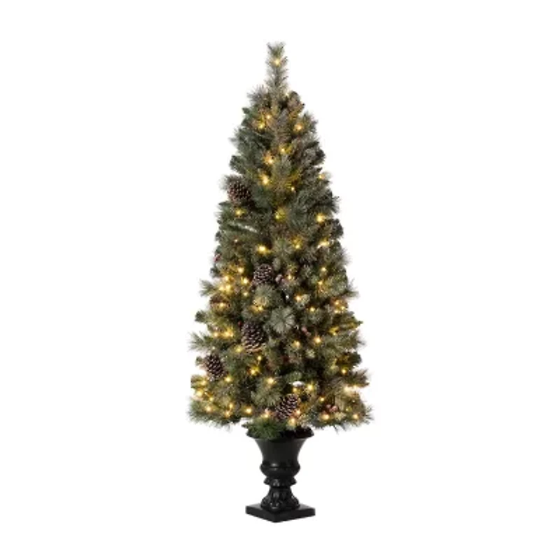 Glitzhome 5 Foot Pre-Lit Pine Christmas Tree