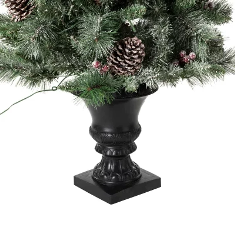 Glitzhome 5 Foot Pre-Lit Pine Christmas Tree