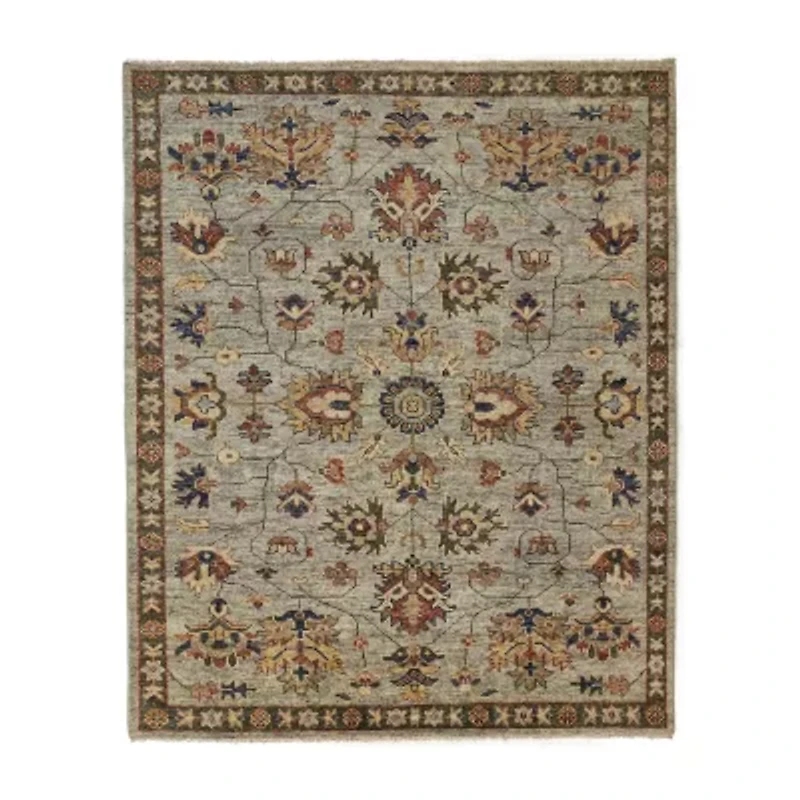 Weave And Wander Irie Floral Hand Knotted Indoor Rectangle Area Rugs