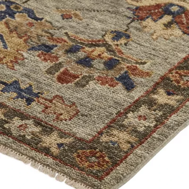 Weave And Wander Irie Floral Hand Knotted Indoor Rectangle Area Rugs