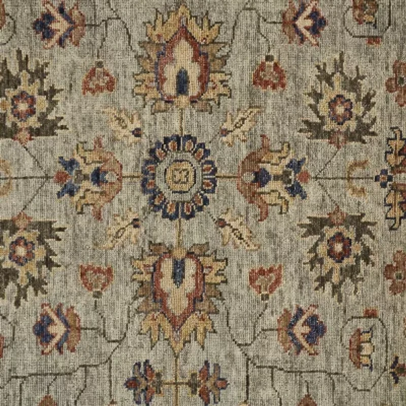 Weave And Wander Irie Floral Hand Knotted Indoor Rectangle Area Rugs