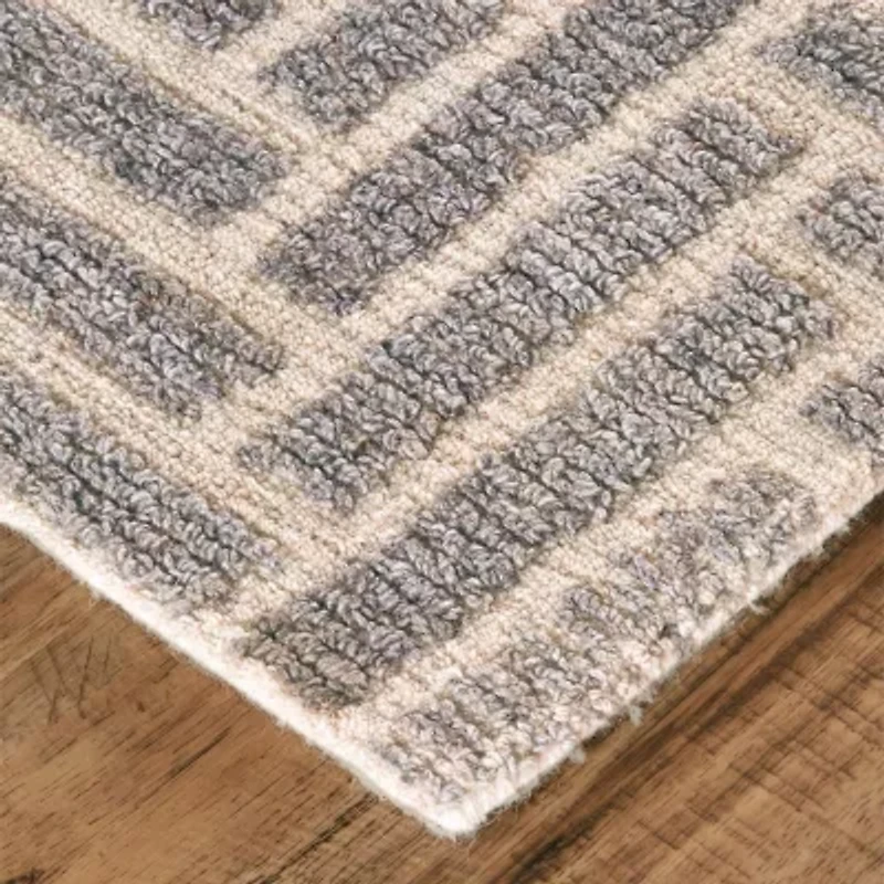 Weave And Wander Palatez Geometric Hand Tufted Indoor Rectangular Runner