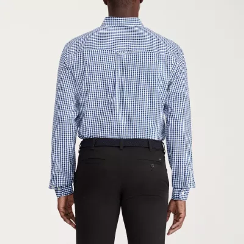 IZOD Performance Comfort Mens Long Sleeve Classic Fit Stretch Fabric Wrinkle Free Button-Down Shirt
