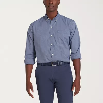 IZOD Performance Comfort Mens Long Sleeve Classic Fit Stretch Fabric Wrinkle Free Button-Down Shirt